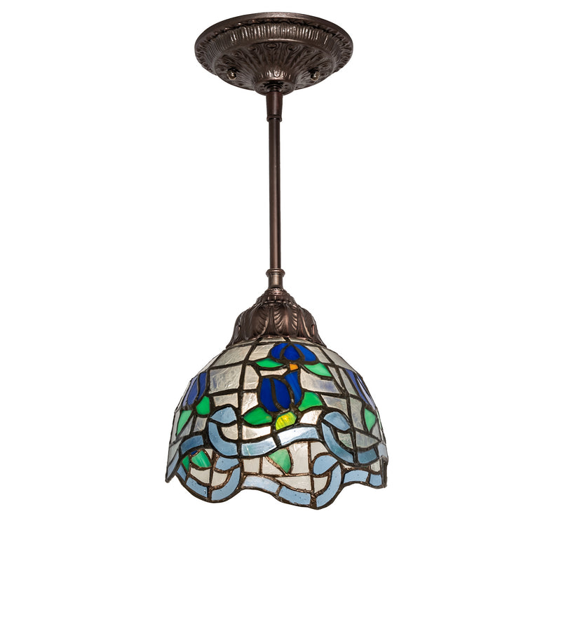 Meyda Tiffany 115802 One Light Mini Pendant, Mahogany Bronze