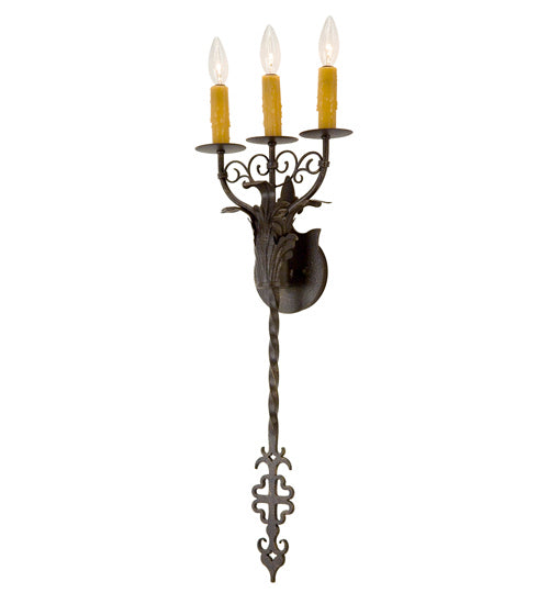 Meyda Tiffany 115897 Three Light Wall Sconce, Copper Rust