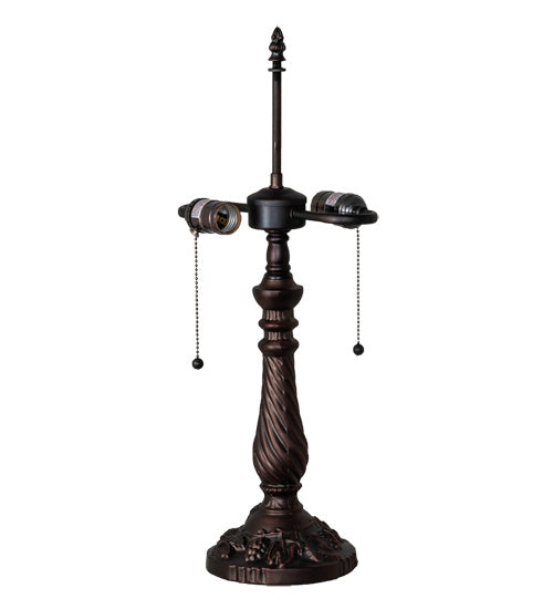 Meyda Tiffany 11594 Two Light Table Base, Mahogany Bronze