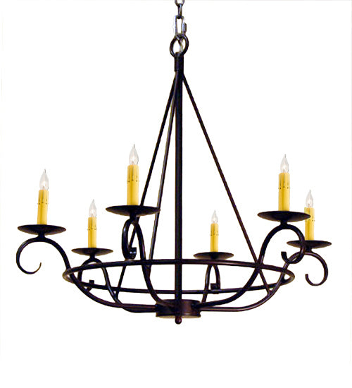 Meyda Tiffany 115989 Six Light Chandelier, Rustic Iron
