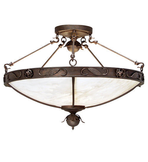 Meyda Tiffany 116149 Five Light Semi-Flushmount, Copper Rust
