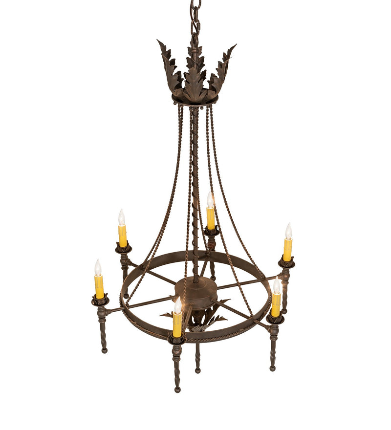 Meyda Tiffany 116297 Six Light Chandelier, Gilded Tobacco