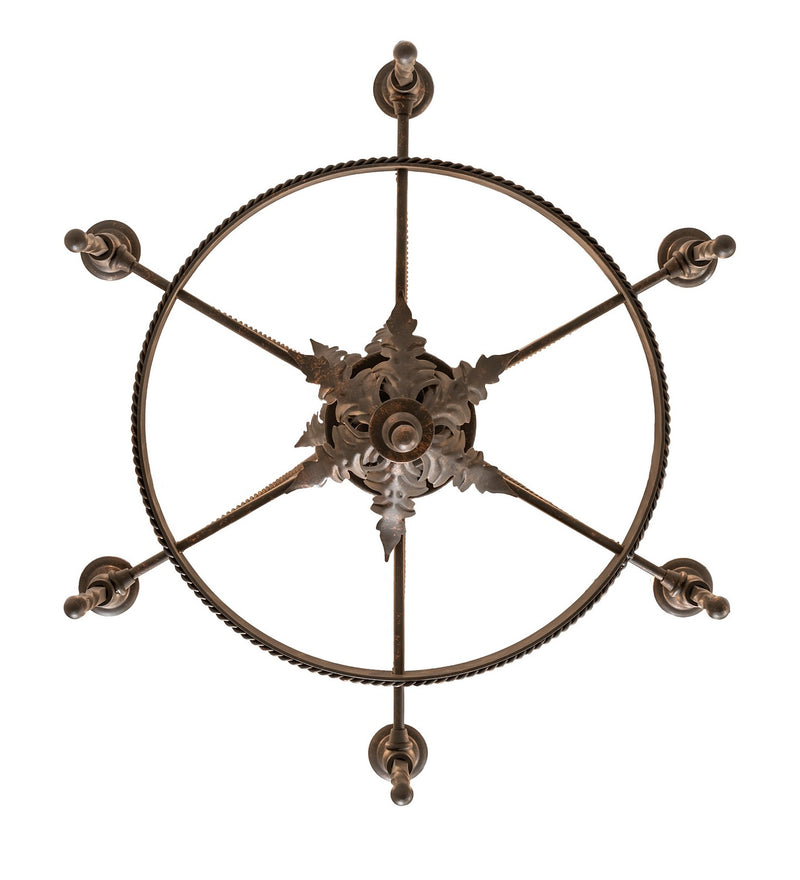 Meyda Tiffany 116297 Six Light Chandelier, Gilded Tobacco