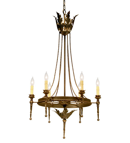 Meyda Tiffany 116297 Six Light Chandelier, Gilded Tobacco