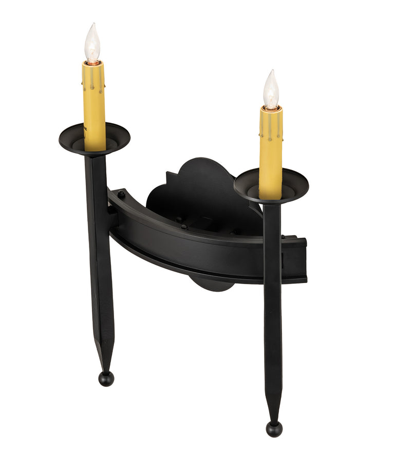 Meyda Tiffany 117866 Two Light Wall Sconce, Blackwash