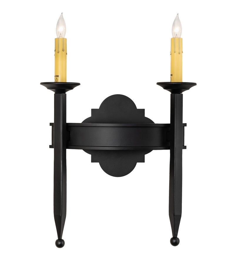 Meyda Tiffany 117866 Two Light Wall Sconce, Blackwash