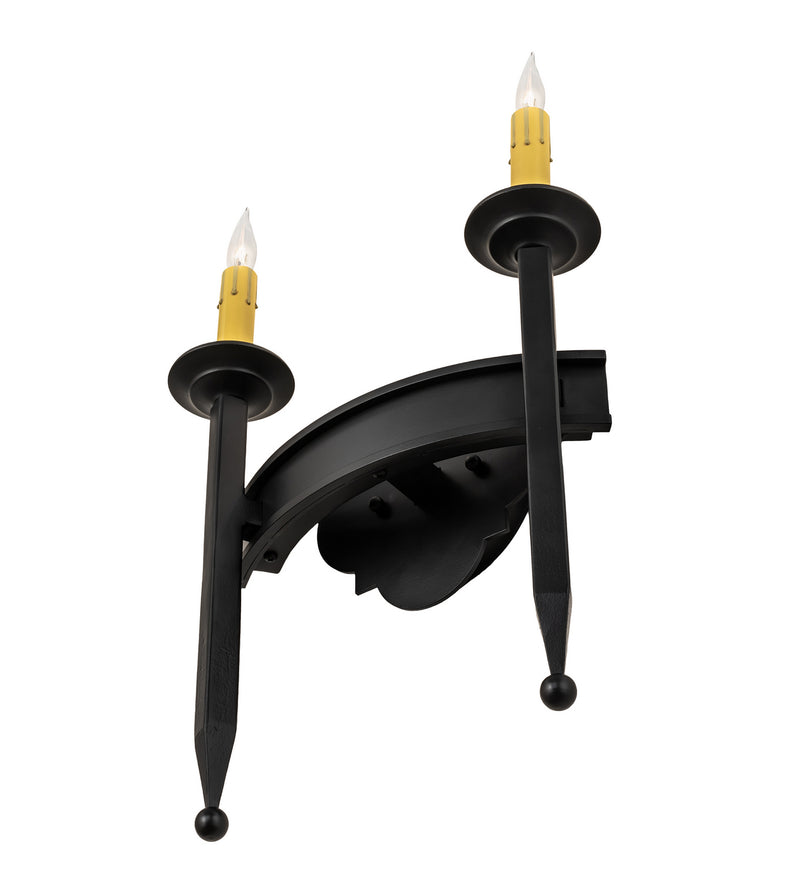Meyda Tiffany 117866 Two Light Wall Sconce, Blackwash