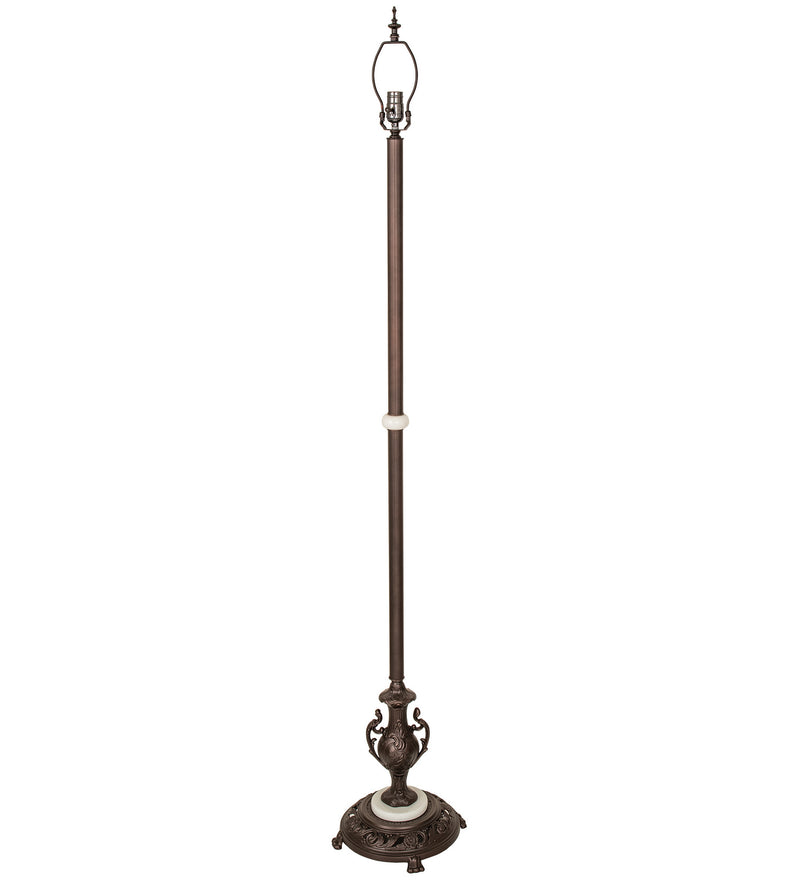 Meyda Tiffany 11884 One Light Floor Base, Mahogany Bronze/White Onyx