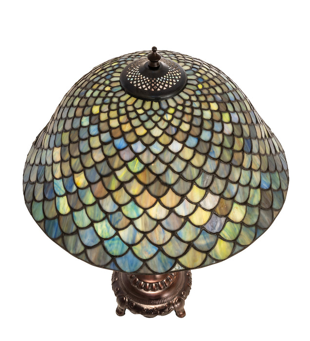 Meyda Tiffany 132148 Two Light Table Lamp, Mahogany Bronze