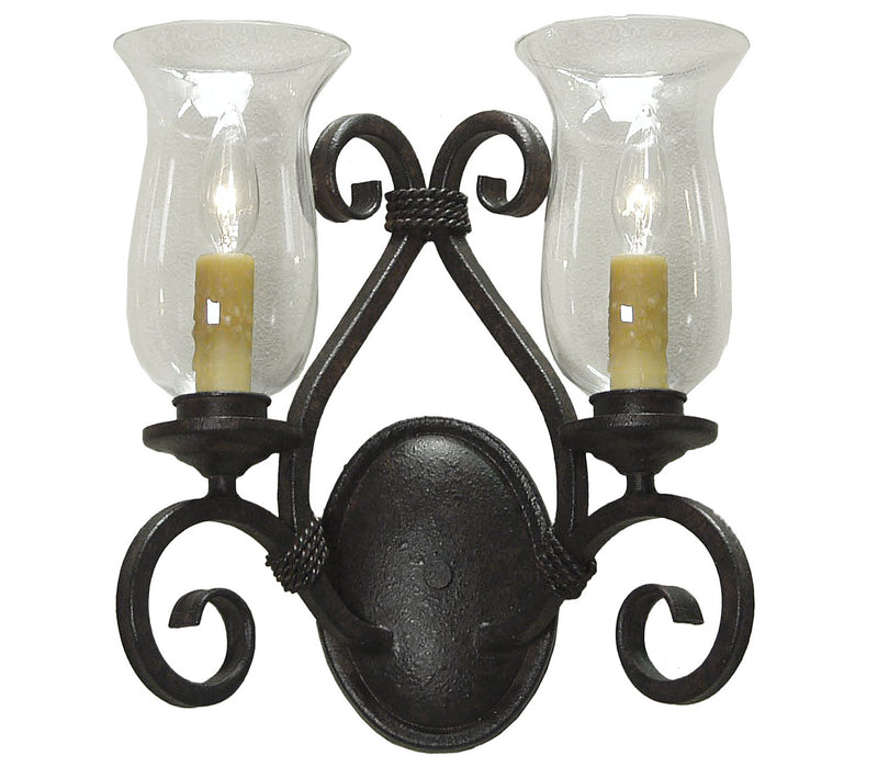 Meyda Tiffany 146395 Two Light Wall Sconce, Copper Rust