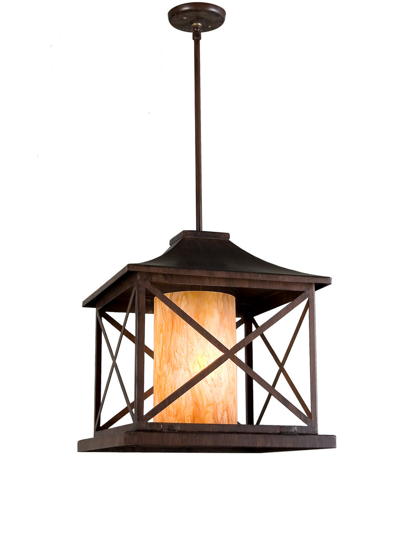 Meyda Tiffany 146541 One Light Pendant, Rustic Iron