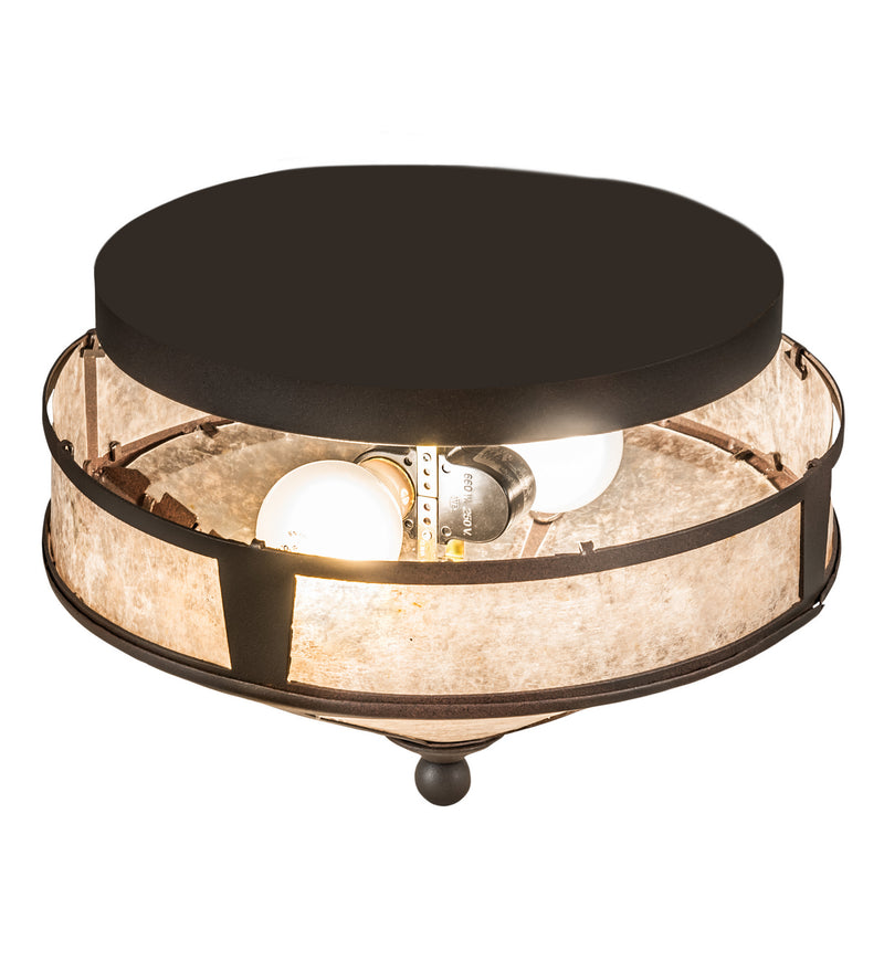 Meyda Tiffany 189636 Two Light Flushmount, Rust Over Wrought Iron