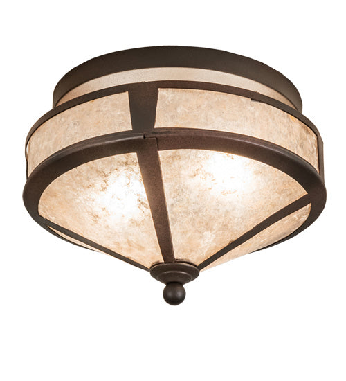 Meyda Tiffany 189636 Two Light Flushmount, Rust Over Wrought Iron