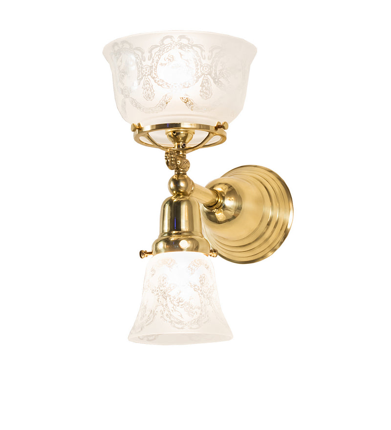 Meyda Tiffany 190753 Two Light Wall Sconce, Polished Brass