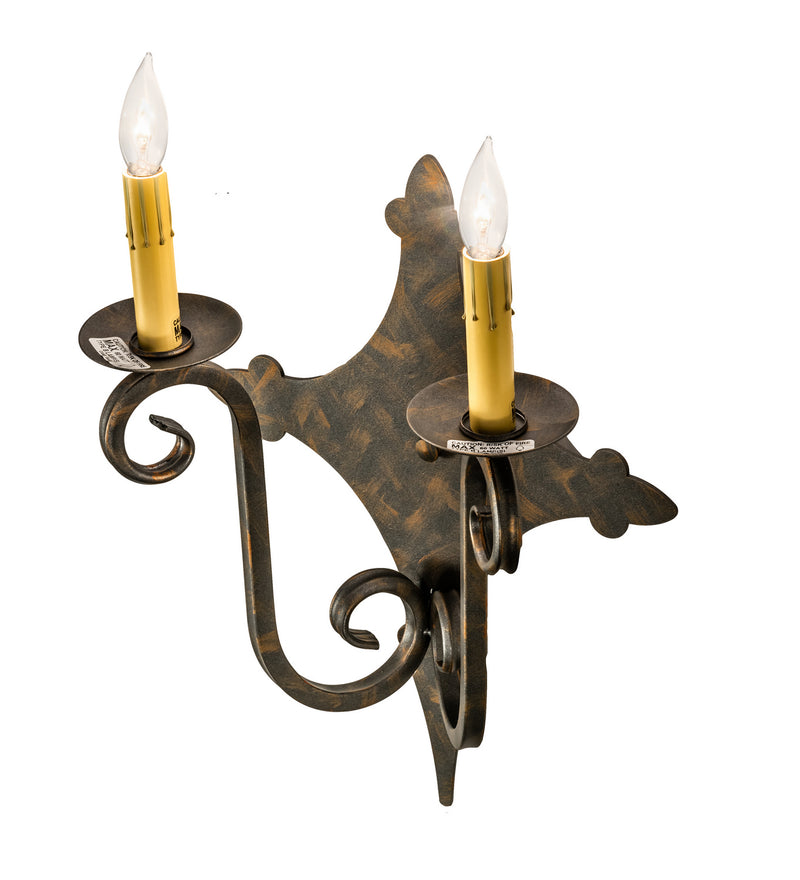 Meyda Tiffany 193326 Two Light Wall Sconce, French Bronze