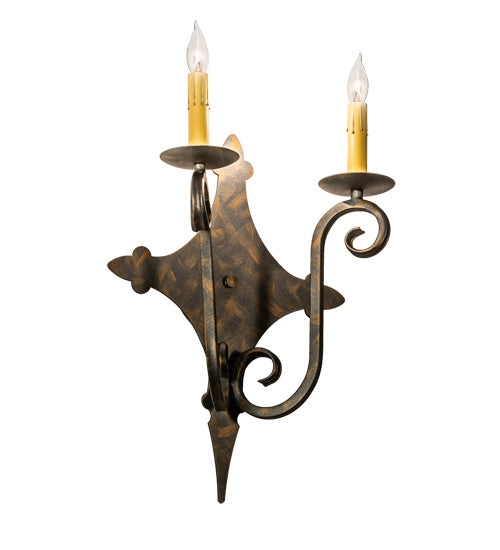 Meyda Tiffany 193326 Two Light Wall Sconce, French Bronze