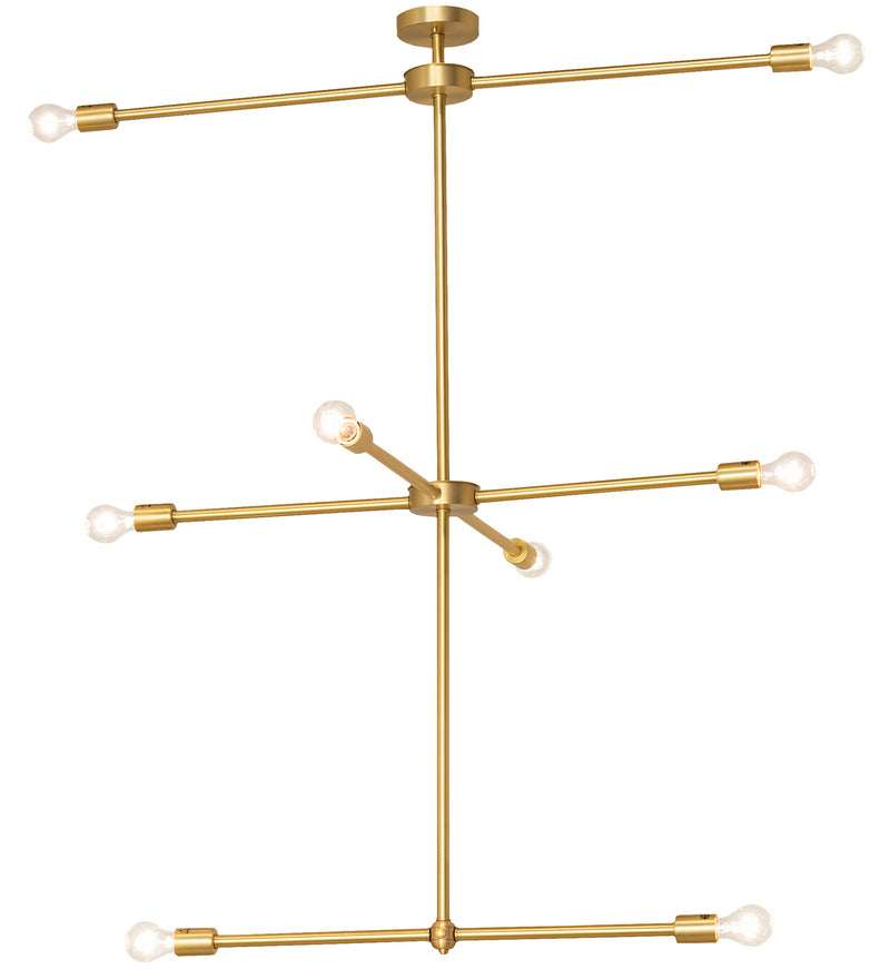 Meyda Tiffany 197914 LED Chandelier, Brushed Brass