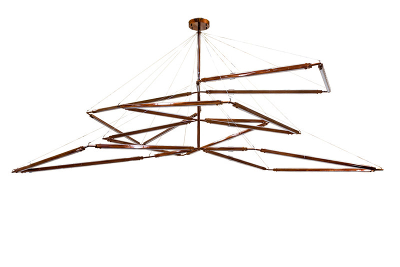 Meyda Tiffany 210950 LED Chandelier, Transparant Copper On Extreme Chrome