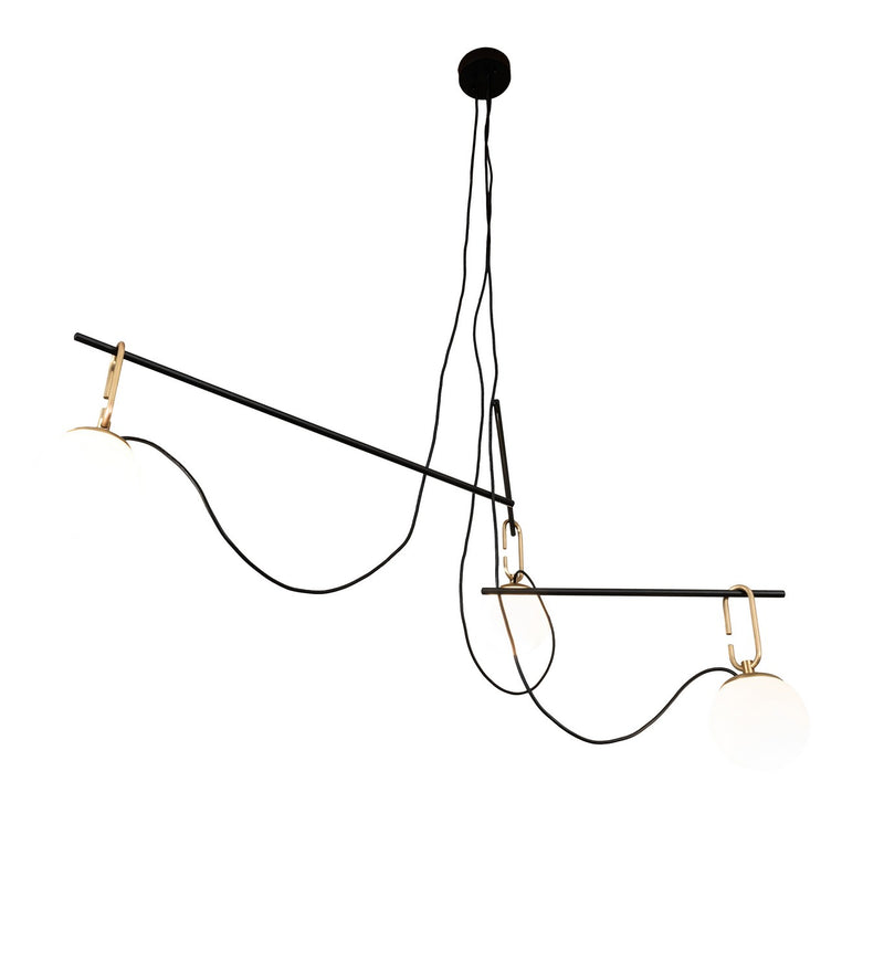 Meyda Tiffany 225466 Three Light Pendant, Brushed Waxed Brass/Black Tex