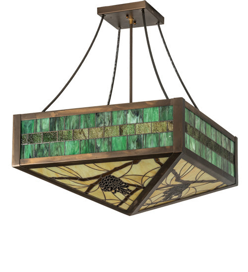 Meyda Tiffany 226776 Four Light Semi-Flushmount, Mahogany Bronze