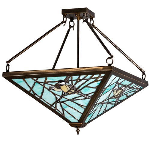 Meyda Tiffany 226782 LED Semi Flush Mount, Antique Copper