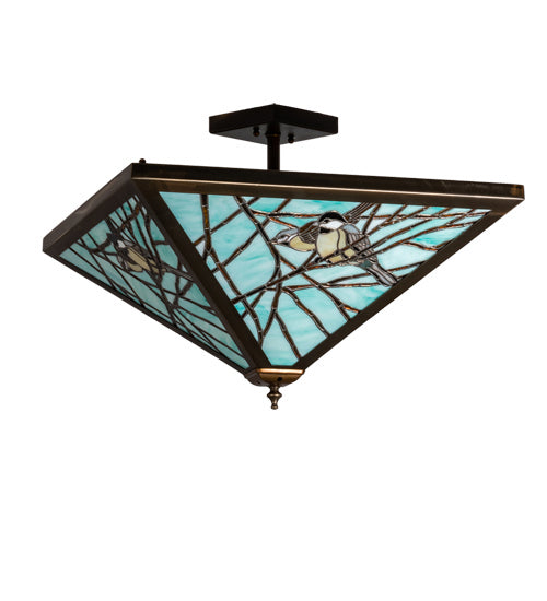 Meyda Tiffany 226784 LED Semi Flush Mount, Antique Copper