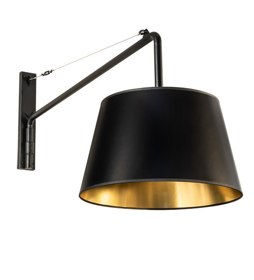 Meyda Tiffany 229057 One Light Swing Arm Wall Sconce, Matte Black