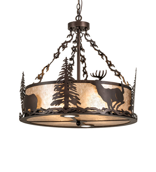 Meyda Tiffany 230266 Six Light Pendant, Mahogany Bronze