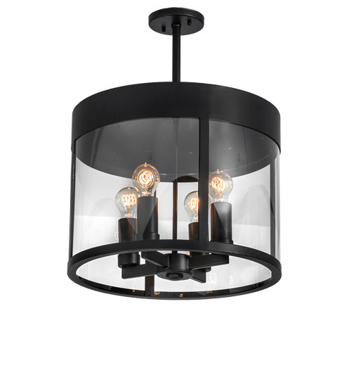 Meyda Tiffany 231239 Four Light Pendant, Solar Black