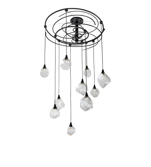Meyda Tiffany 232067 Ten Light Pendant, Solar Black