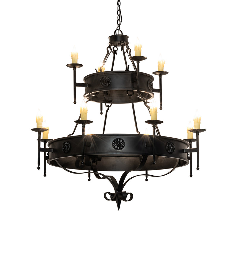Meyda Tiffany 232109 12 Light Chandelier, Oxidized Steel