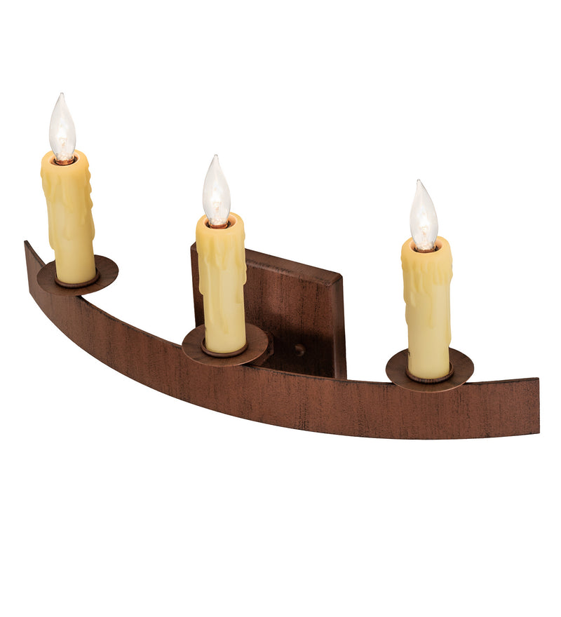 Meyda Tiffany 232159 Three Light Wall Sconce, Rustic Iron