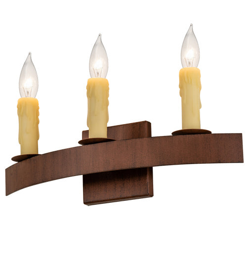 Meyda Tiffany 232159 Three Light Wall Sconce, Rustic Iron