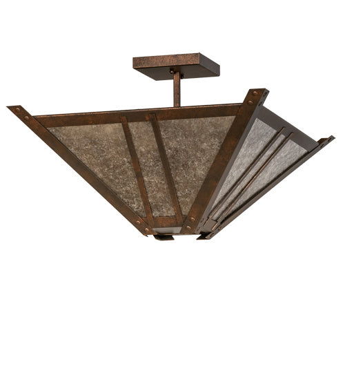 Meyda Tiffany 232536 Four Light Semi-Flushmount, Hanna Copper