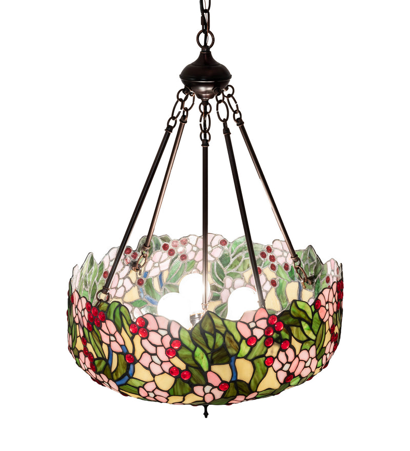 Meyda Tiffany 232776 Three Light Pendant, Mahogany Bronze