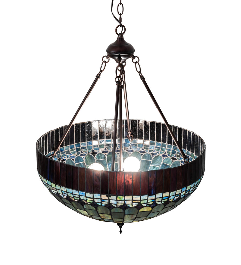 Meyda Tiffany 232779 Three Light Pendant, Mahogany Bronze