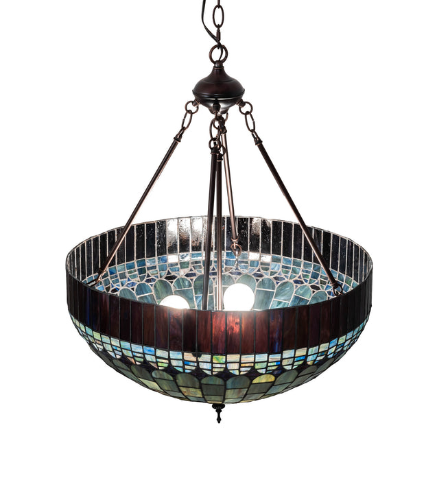 Meyda Tiffany 232779 Three Light Pendant, Mahogany Bronze