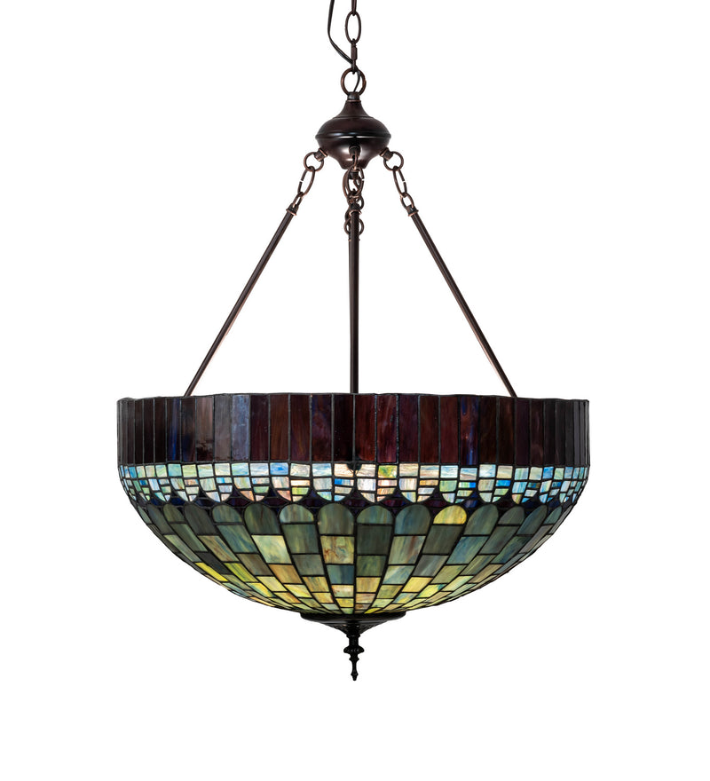 Meyda Tiffany 232779 Three Light Pendant, Mahogany Bronze