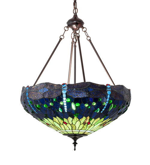 Meyda Tiffany 232781 Three Light Pendant, Mahogany Bronze