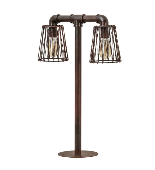 Meyda Tiffany 232891 Two Light Table Lamp, Rustic Nail