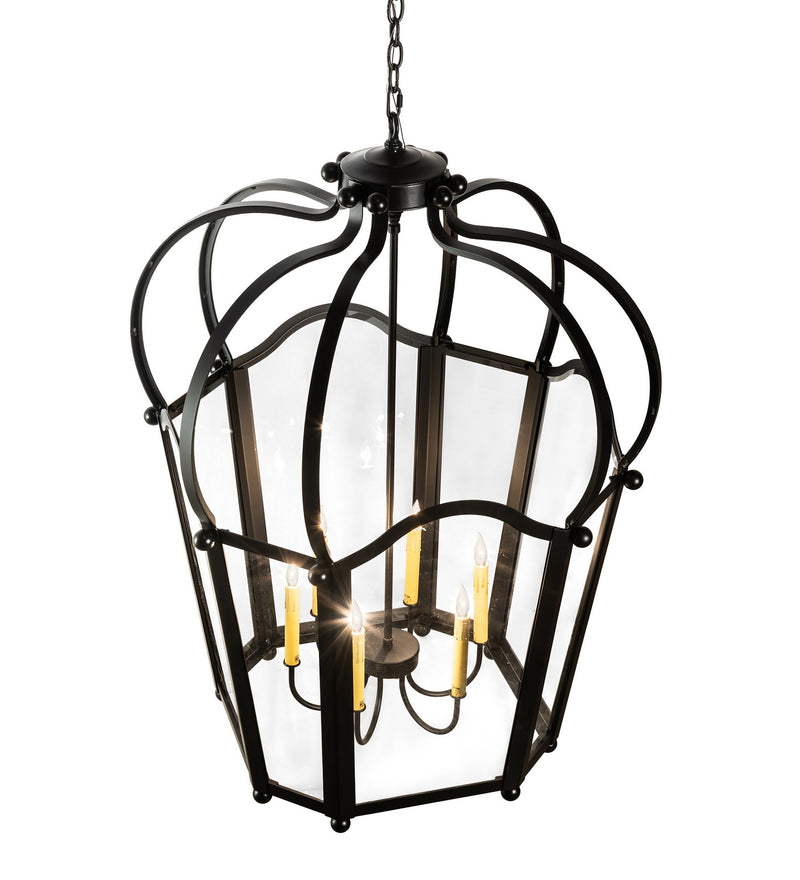 Meyda Tiffany 233011 Six Light Pendant, Blackwash