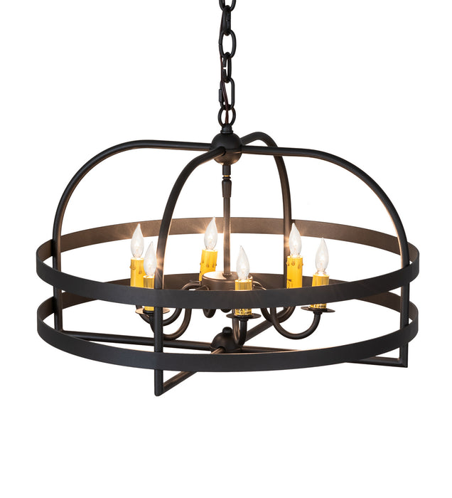 Meyda Tiffany 233402 Six Light Chandelier, Old Wrought Iron