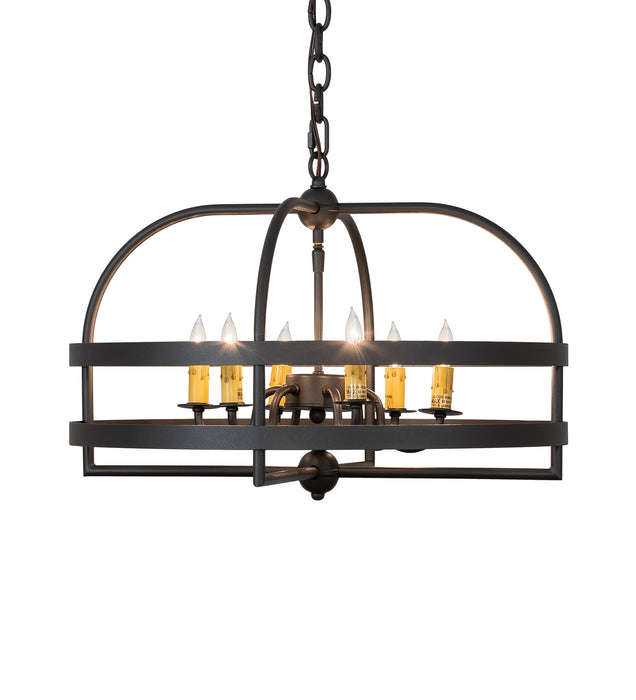 Meyda Tiffany 233402 Six Light Chandelier, Old Wrought Iron
