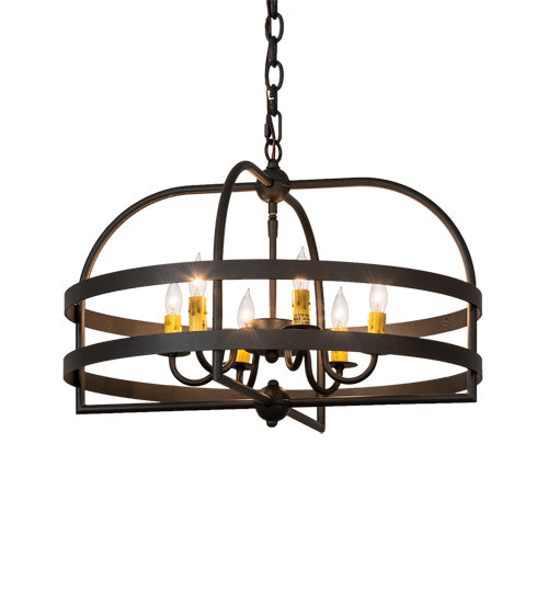 Meyda Tiffany 233402 Six Light Chandelier, Old Wrought Iron