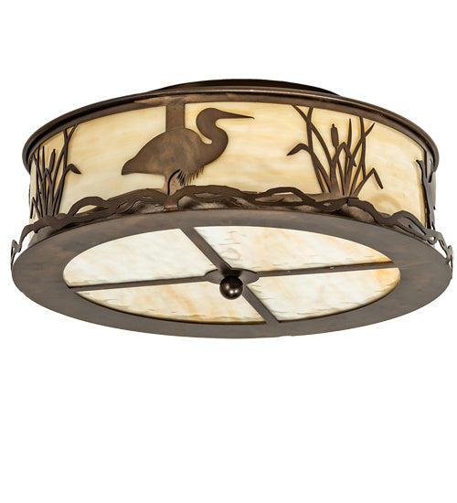 Meyda Tiffany 233512 Two Light Flushmount, Antique Copper