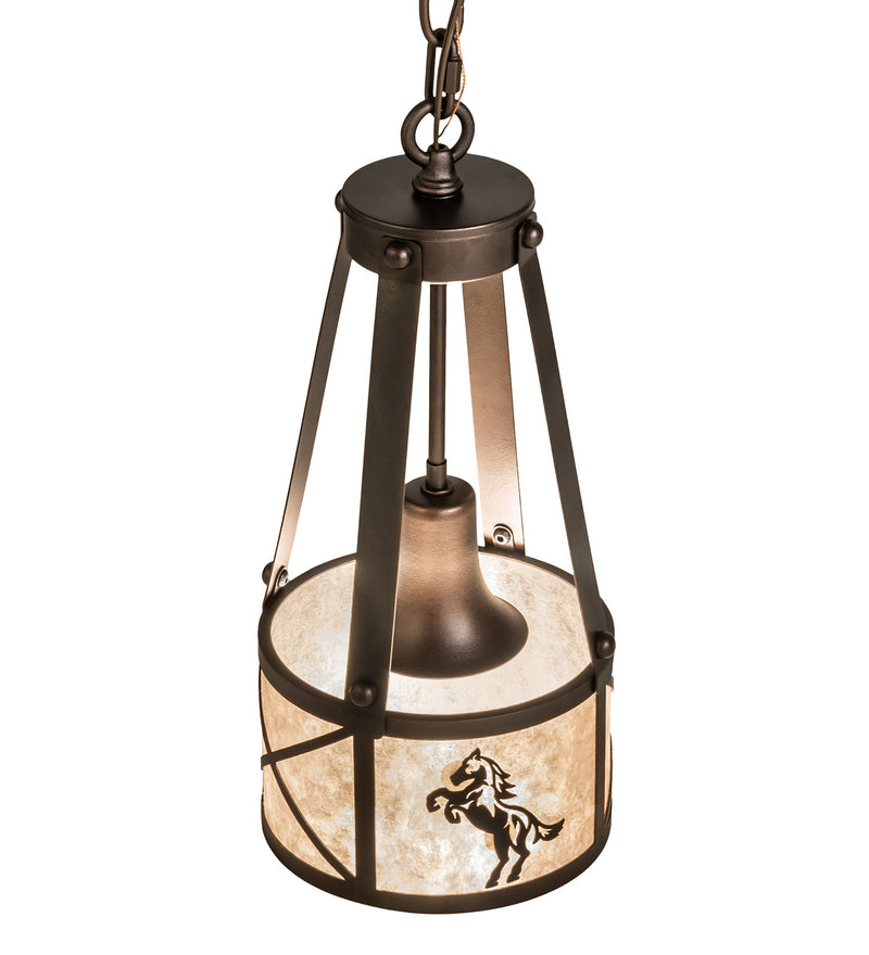 Meyda Tiffany 233536 One Light Pendant, Mahogany Bronze And Solar Black