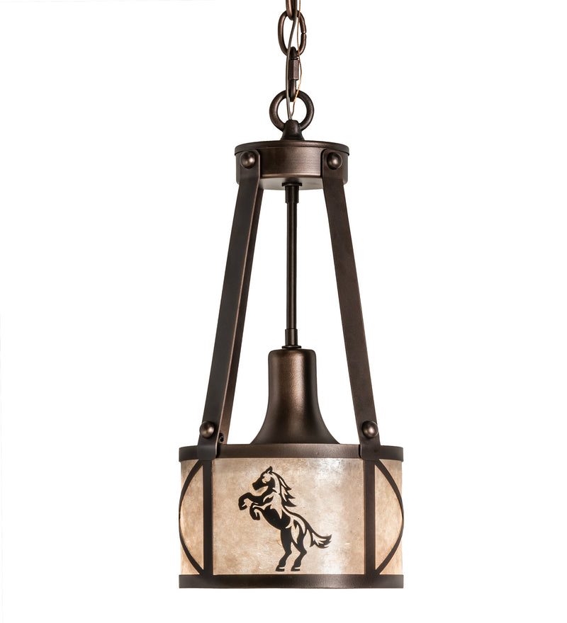 Meyda Tiffany 233536 One Light Pendant, Mahogany Bronze And Solar Black
