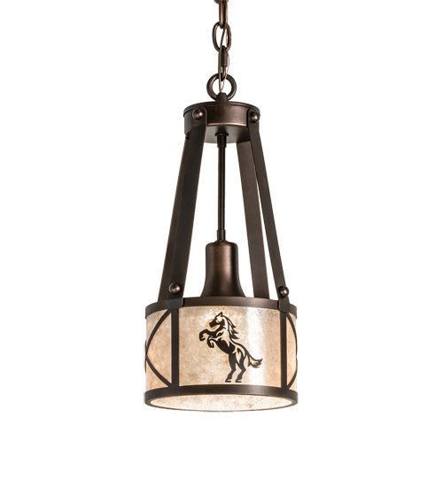 Meyda Tiffany 233536 One Light Pendant, Mahogany Bronze And Solar Black