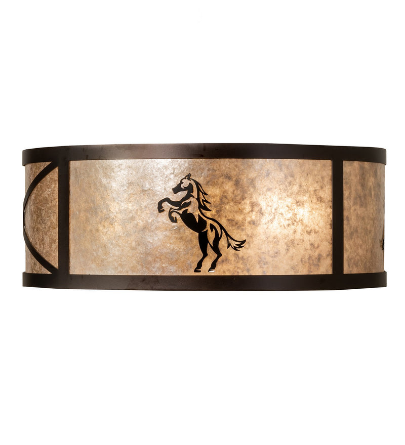 Meyda Tiffany 233537 Four Light Flushmount, Mahogany Bronze And Solar Black