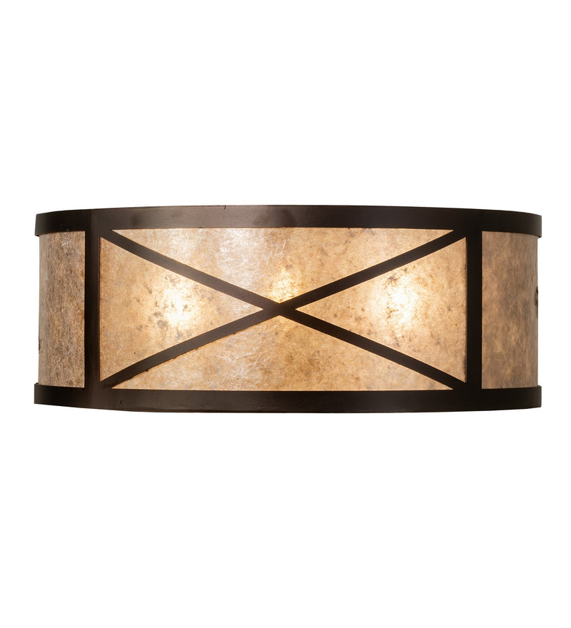 Meyda Tiffany 233537 Four Light Flushmount, Mahogany Bronze And Solar Black